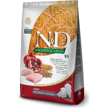 N&D dog LG Puppy Medium & maxi chicken, spelt, oats & pomegranate 2 x 12 kg