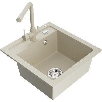 Mexen Vito мивка гранитна с 1 камера и кухненски смесител Duero, бежов - 6503-69-671600-69 (6503-69-671600-69)