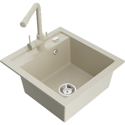 Mexen Vito мивка гранитна с 1 камера и кухненски смесител Duero, бежов - 6503-69-671600-69 (6503-69-671600-69)