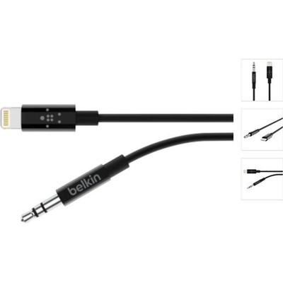 Belkin AV10172bt03-BLK Lightning - 3,5mm jack, 0,9m, černý