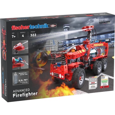 Fischertechnik Конструктор Fischertechnik Firefighter, червен, робот, 4 модела, 261 части, 4 водни пръскалки, над 7г (564069)