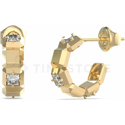 Guess Pozlacené kruhové náušnice Ace Of Diamonds JUBE06183JWYGT/U
