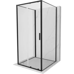 Mexen Exo-3S 3-стенна плъзгаща се душ кабина 100 x 100 см, прозрачна, черна (8151-100-100-70-00-3S)