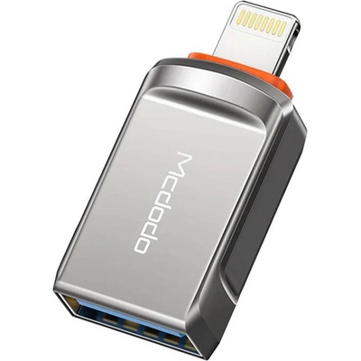 Mcdodo OT-8600 Lightning to USB-A Adapter - адаптер от Lightning мъжко към USB-A женско за Apple устройства с Lightning порт (сребрист) (D63142)