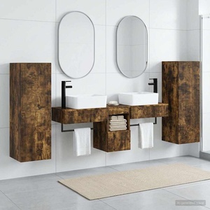vidaXL Комплект мебели за баня 5 бр. Опушен дъб 33 x 34, 5 x 100 см (3405978)