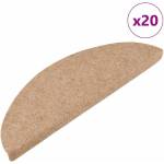 vidaXL Самозалепващи стелки за стъпала, 20 бр, бежови, 65x22, 5x3, 5 см (3365896)