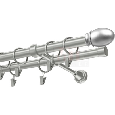 Karpol Garniža 19 mm Oval strieborná dvojitá 150 - 600 cm
