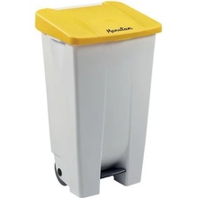 Manutan Expert Plastový odpadkový kôš Handy, objem 120 l, biely/žltý