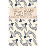 Independently Published Pocket Sudoku Puzzle Book: Advanced Level - 150 puzzles 9x9 & 16x16 grids Koi Fish Pattern Blue Travel Size Paperback Notebook | Faroutandfabulous Puzzle Books