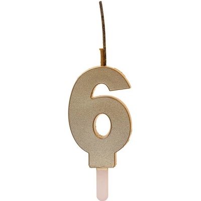 Dortisimo Dekora svíčka s prskavkou zlatá číslo 6 – Sleviste.cz