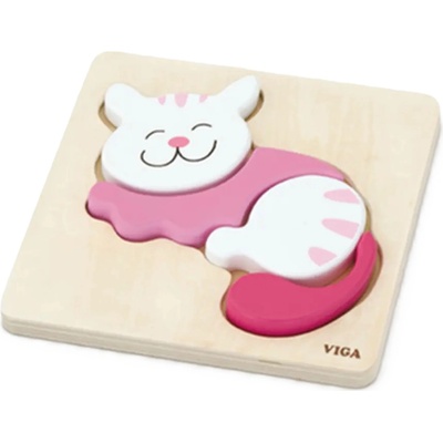 Viga Toys Дървен пъзел Viga - Коте (59930)