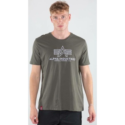 Alpha Industries tričko Basic T Embroidery dark olive