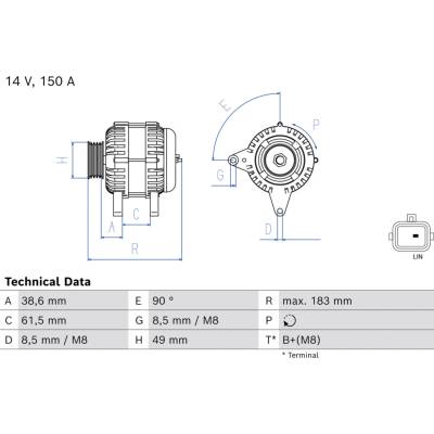 Alternátor BOSCH 0 986 086 300 (0986086300)