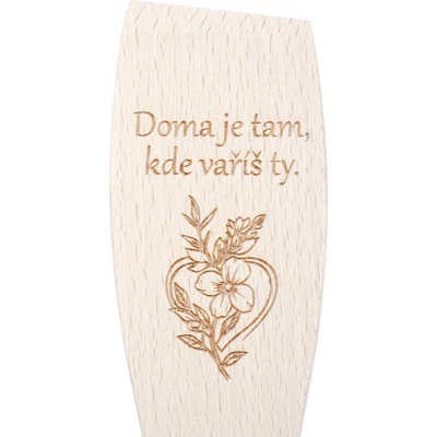 Obracečka z bukového dřeva - Gravírovaná - Doma