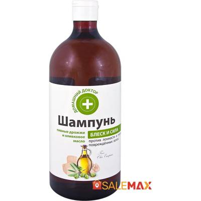 Шампоан Домашен Доктор за блясък и красота, Зехтин и бирена мая, 100мл