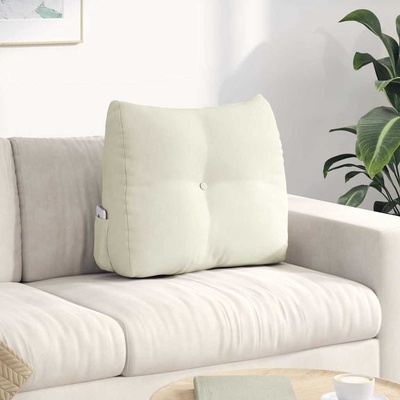 vidaXL Възглавница за гръб Крем 60 x 24 x 50 см Кадифе (42014409)