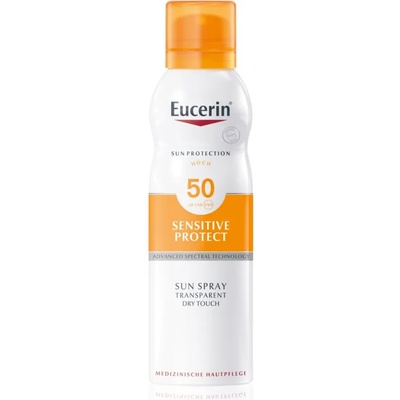 Eucerin Sun Sensitive Protect транспарентен слънцезащитен спрей за чувствителна кожа SPF 50+ 200ml