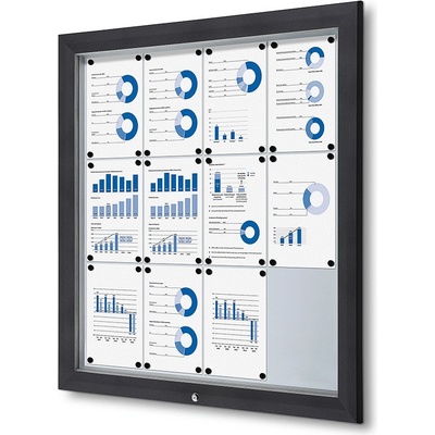 Jansen Display Venkovní vitrína typu T určená pro 12x A4 Antracit, 1025 x 1067 mm