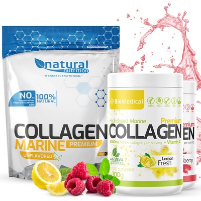 Collagen Premium hydrolyzovaný rybací kolagén Juicy Raspberry 300 g