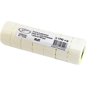 Spree Етикети за 1 ред марк. клещи 26/12 мм, 900 бр. , жълт (3800884174296)