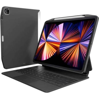 SwitchEasy CoverBuddy Case - поликарбонатов кейс (с отделение за Apple Pencil 2) за iPad Pro 12.9 M1 (2021) (съвместим с Apple Smart Keyboard, Smart Folio) (черен)