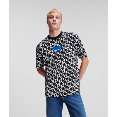 Karl Lagerfeld tričko Jeans KLJ MONOGRAM AOP SSLV Tee černá