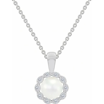 Eppi Zlatý halo prívesok s perlou a diamantmi Josephine P37461