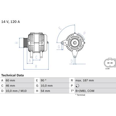BOSCH Alternátor 0986080350