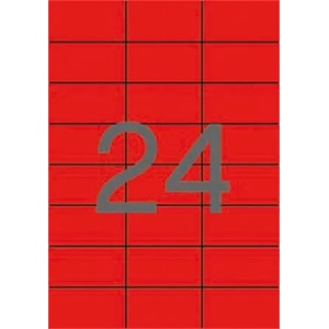 APLI Етикет, 70x37 mm, цветен, APLI, червен, 480 етикета в опаковка 01593 (01593)