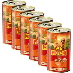 Propesko Dog Консерва пиле-черен дроб-морков в сос 6 x 1240 г