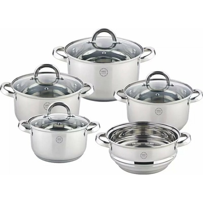 MG Home Steel Pots Sada 4 hrnců MG Home Verso a napařovače pro indukci
