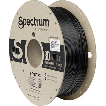 Spectrum 80591 3D филамент, r-PETG, 1, 75 мм, 1000g, черен цвят на движението (80591)