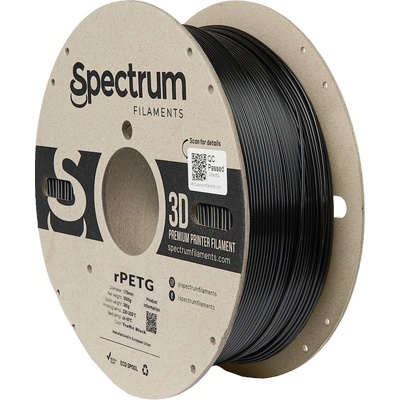 Spectrum 80591 3D филамент, r-PETG, 1, 75 мм, 1000g, черен цвят на движението (80591)