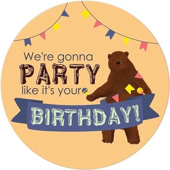 Simetro Табелка-картичка Simetro - We're Gonna Party Like It's Your Bithday, мечка (20444)