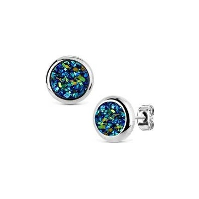 Nubis ocelové náušnice DRUZY Blue Green NB314