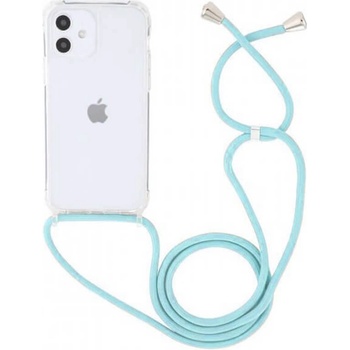 Pouzdro SES Průhledné silikonové ochranné se šňůrkou na krk Apple iPhone X/XS - světle modré