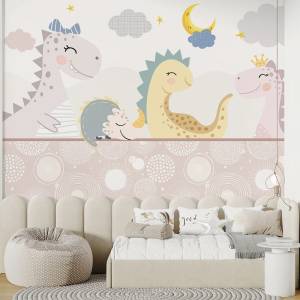 Art Gift Decor Фототапет за детска стая - Малки динозавърчета