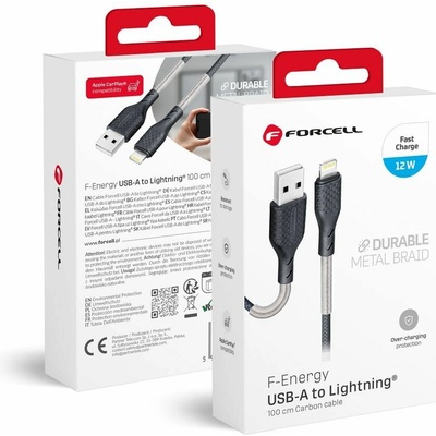 Forcell CB-01A USB na Lightning 12W/2.4A, 1m, černý
