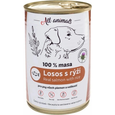 All Animals Dog losos mletý s rýží 400 g