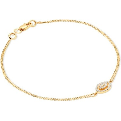 SAVICKI Náramok s príveskom ovál žlté zlato s diamantmi 0.16 ct 16 cm - SAVMAYB1000101622