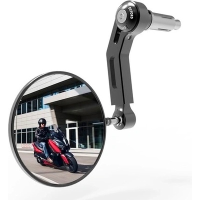 Spätné zrkadlo univerzálne do koncov riadidiel Premium ALU, OXFORD - Anglicko (čierne, priemer zrkadla 94 mm) aplikácie L M008-282