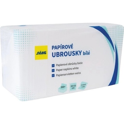 SVING Papírové ubrousky SVING 1V bílé 500ks 33x33cm