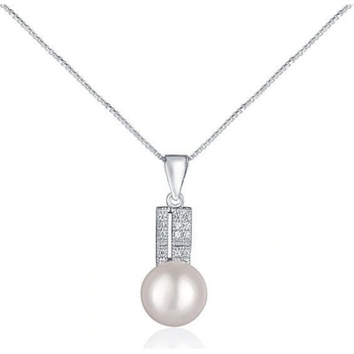 JwL Luxury Pearls Elegantný náhrdelník s pravou perlou a zirkónmi JL0645