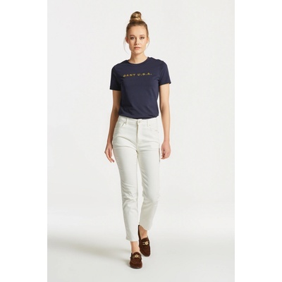 Gant džínsy cropped slim jeans biela