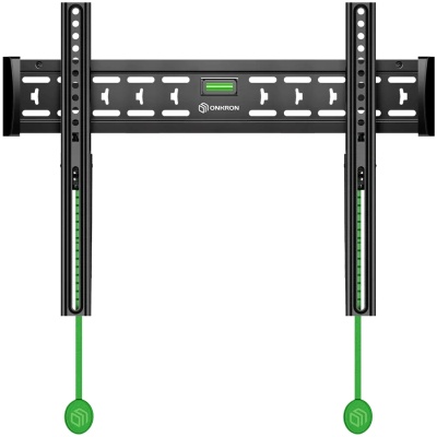 ONKRON Fixed TV Wall Mount for 43 to 85-inch Flat Panel TVs Digital Panels 68, 2 kg, Black