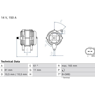 BOSCH 0 986 082 310 generátor (0986082310)