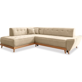 Miuform Бежов ъглов разтегателен диван ляв ъгъл, Dazzling Daisy - Miuform (Dazzling Daisy HAEECL-2QBKR LA07)