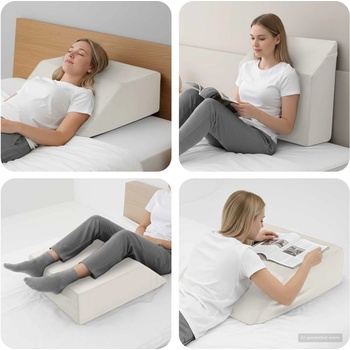 vidaXL Възглавничка за крака Едноцветен Бяло (42020190)