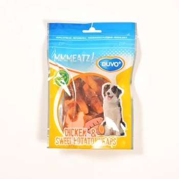 Image 1 of Duvoplus CHICKEN SWEET POTATO WRAPS - пилешки филенца със сладък картоф за куче 100 гр, Белгия - 311618
