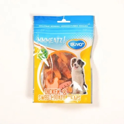 Duvoplus CHICKEN SWEET POTATO WRAPS - пилешки филенца със сладък картоф за куче 100 гр, Белгия - 311618
